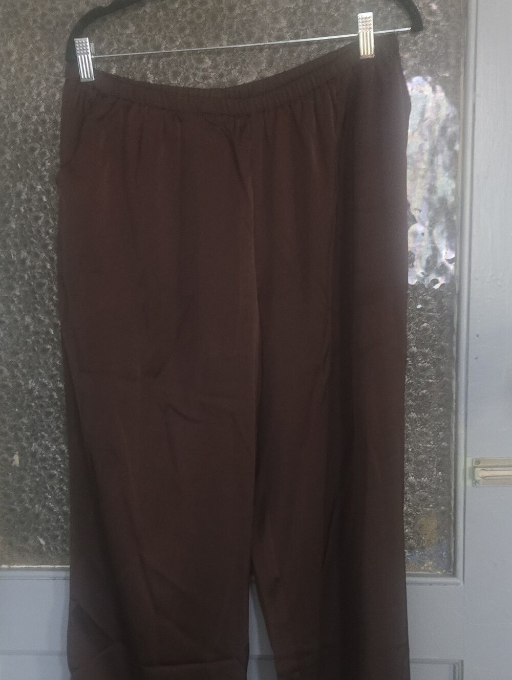 Size L Le Lis Women's Brown Elastic Waist Pull-On Pants